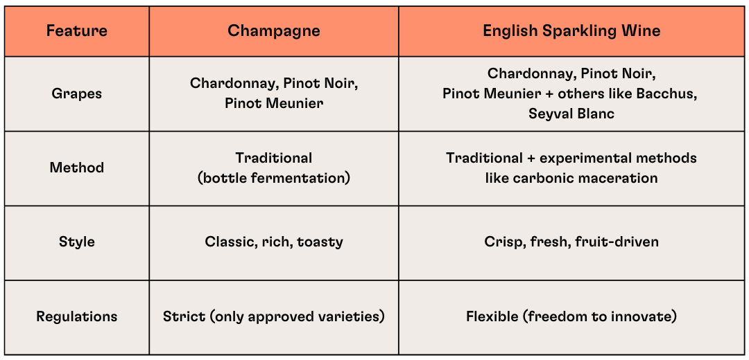 How Champagne and English Sparkling Wine Compare